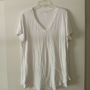AMARYLLIS Tunic V-Neck Top Tee Shirt Size Medium White